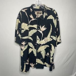 100 % Tiki Classic Hawaiian Print Button Up Size L